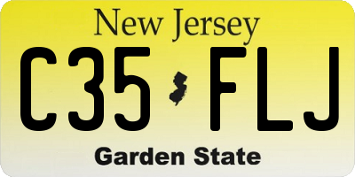 NJ license plate C35FLJ