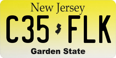 NJ license plate C35FLK