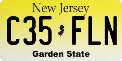 NJ license plate C35FLN