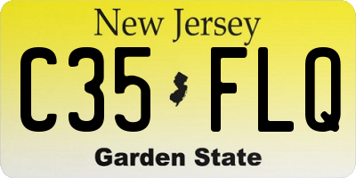 NJ license plate C35FLQ