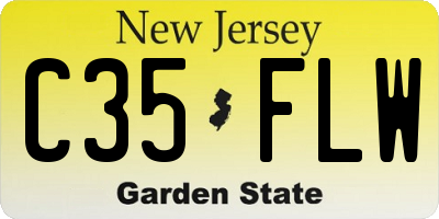 NJ license plate C35FLW