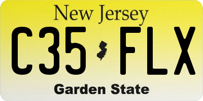 NJ license plate C35FLX
