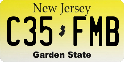 NJ license plate C35FMB