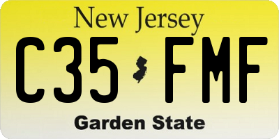 NJ license plate C35FMF