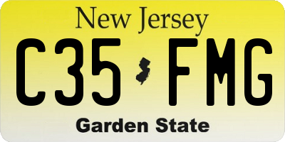 NJ license plate C35FMG