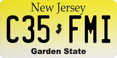 NJ license plate C35FMI