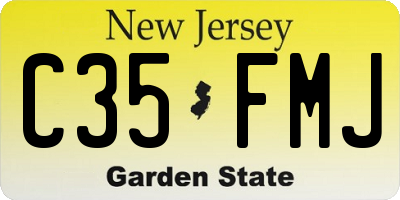 NJ license plate C35FMJ