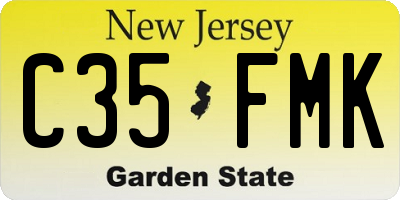 NJ license plate C35FMK