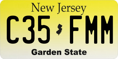 NJ license plate C35FMM