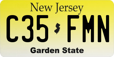 NJ license plate C35FMN