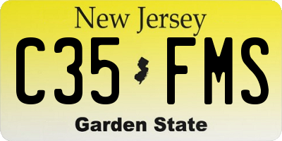 NJ license plate C35FMS