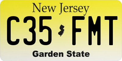 NJ license plate C35FMT