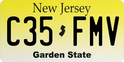 NJ license plate C35FMV