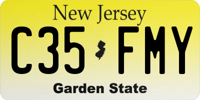 NJ license plate C35FMY
