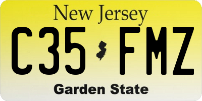 NJ license plate C35FMZ