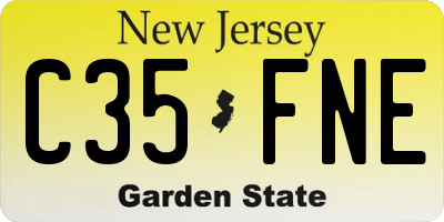 NJ license plate C35FNE