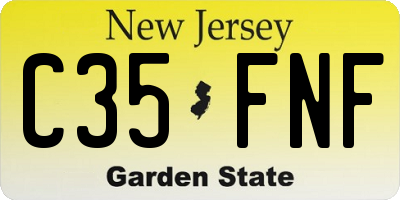 NJ license plate C35FNF