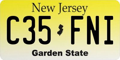 NJ license plate C35FNI