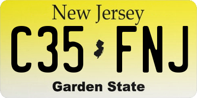 NJ license plate C35FNJ