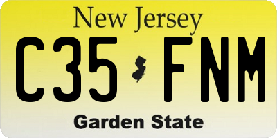 NJ license plate C35FNM