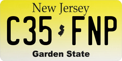 NJ license plate C35FNP