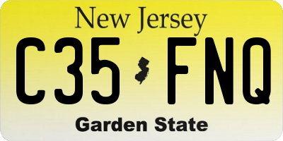 NJ license plate C35FNQ