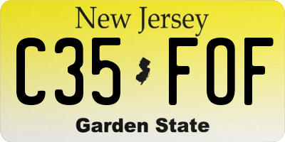 NJ license plate C35FOF