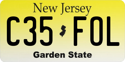 NJ license plate C35FOL