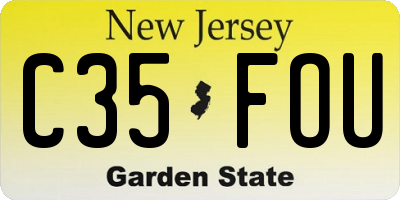 NJ license plate C35FOU