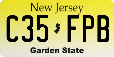 NJ license plate C35FPB