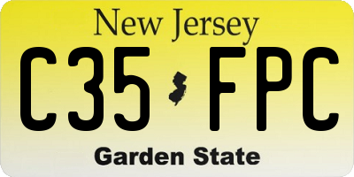NJ license plate C35FPC