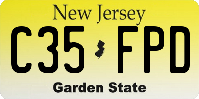 NJ license plate C35FPD