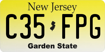 NJ license plate C35FPG