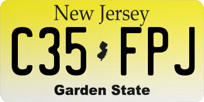 NJ license plate C35FPJ