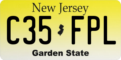NJ license plate C35FPL