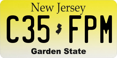 NJ license plate C35FPM