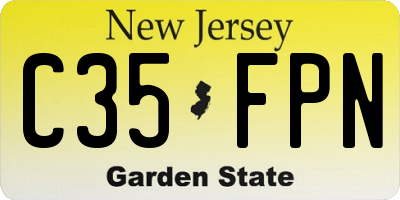 NJ license plate C35FPN