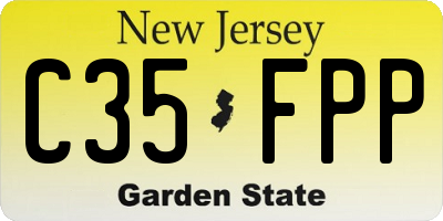 NJ license plate C35FPP