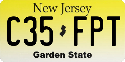 NJ license plate C35FPT