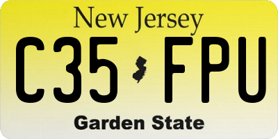 NJ license plate C35FPU