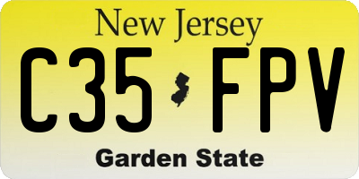 NJ license plate C35FPV