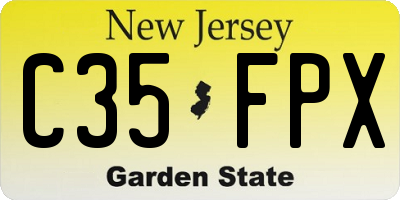 NJ license plate C35FPX