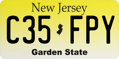 NJ license plate C35FPY