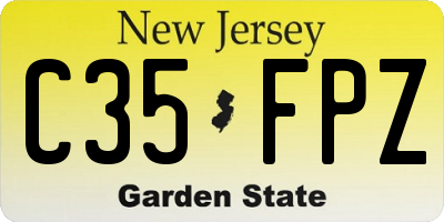 NJ license plate C35FPZ