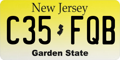 NJ license plate C35FQB