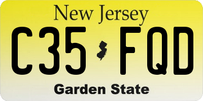 NJ license plate C35FQD