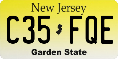 NJ license plate C35FQE