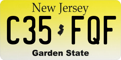 NJ license plate C35FQF