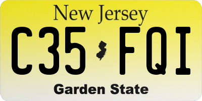 NJ license plate C35FQI