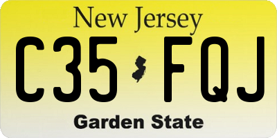 NJ license plate C35FQJ